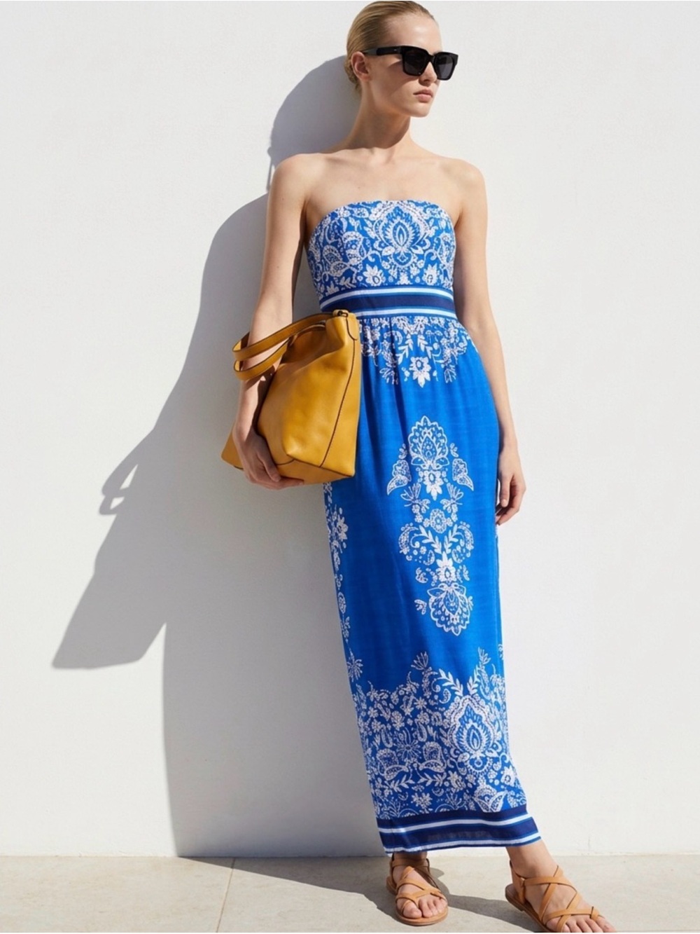 Vineyard Vines Nwt Blue White Paisley Strapless Maxi Dress Beach Vacation Sz 00